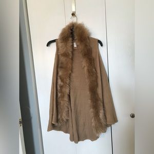 A&O international fur open cardigan